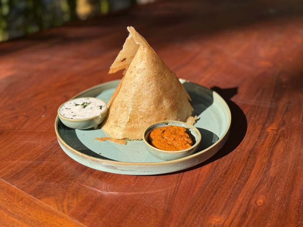 Dosai at Roots & Bloom in Palolem, South Goa. 